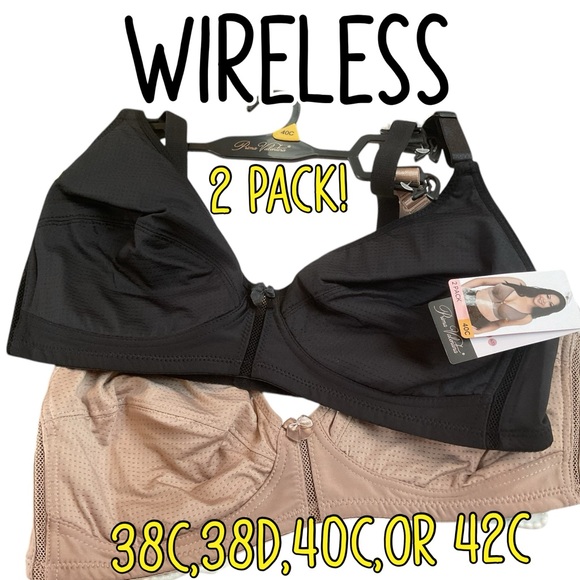🌸WIRELESS 2 PK COMFORT BRAS - Picture 1 of 6